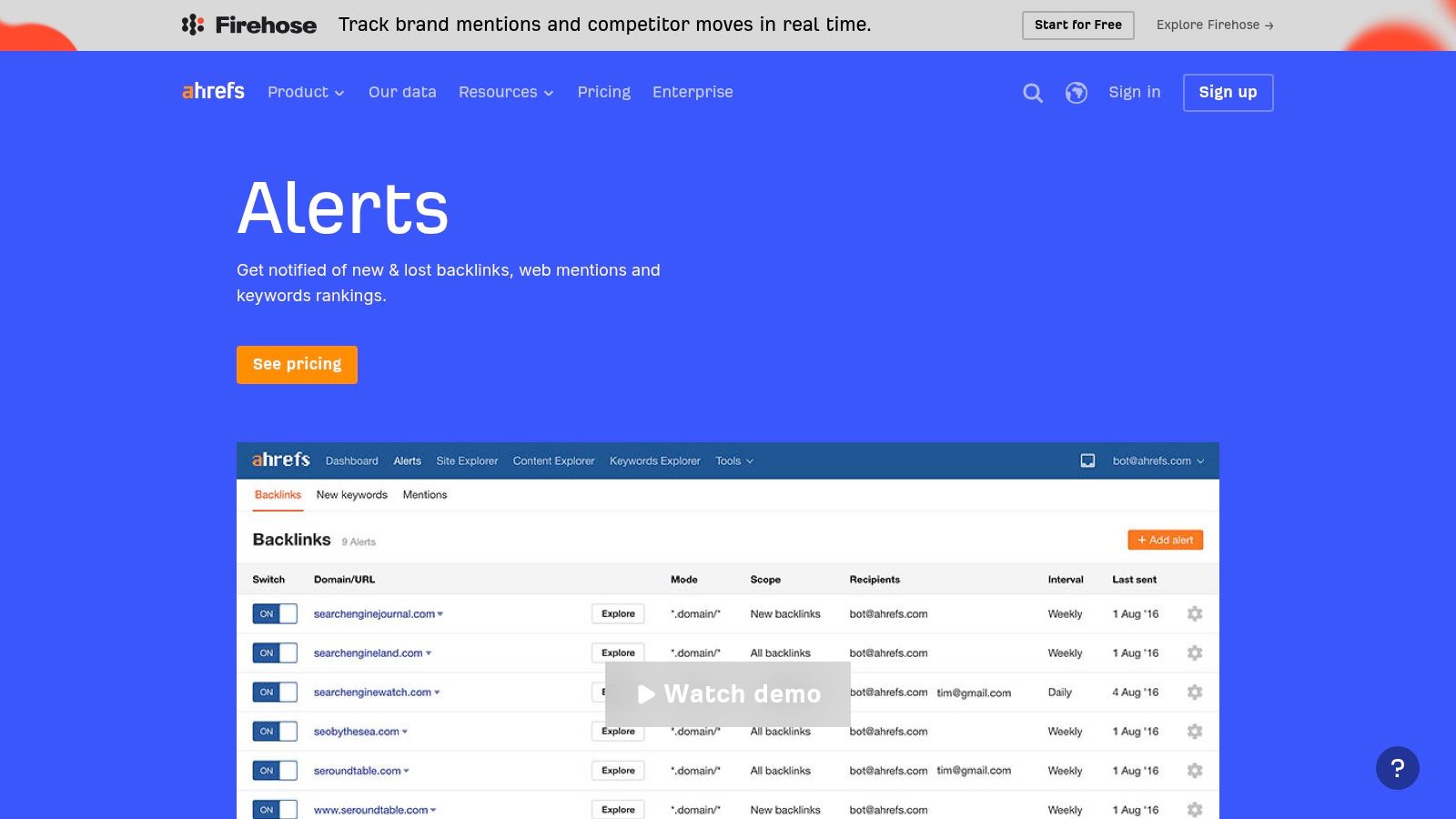 BuzzSumo (Monitoring &amp; Alerts)